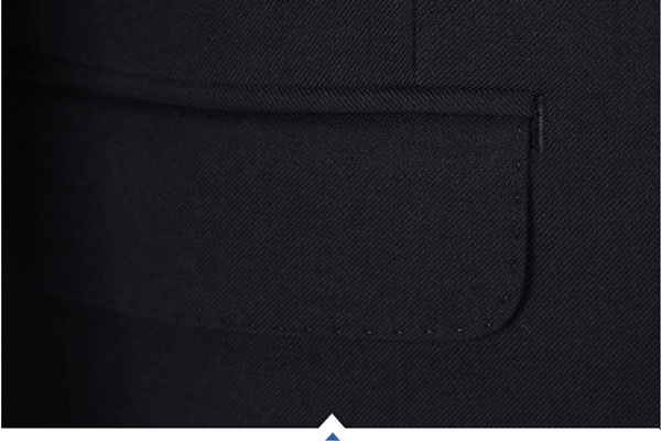 兩?？坌奚戆嬲b定做西服插袋細(xì)節(jié)特寫圖